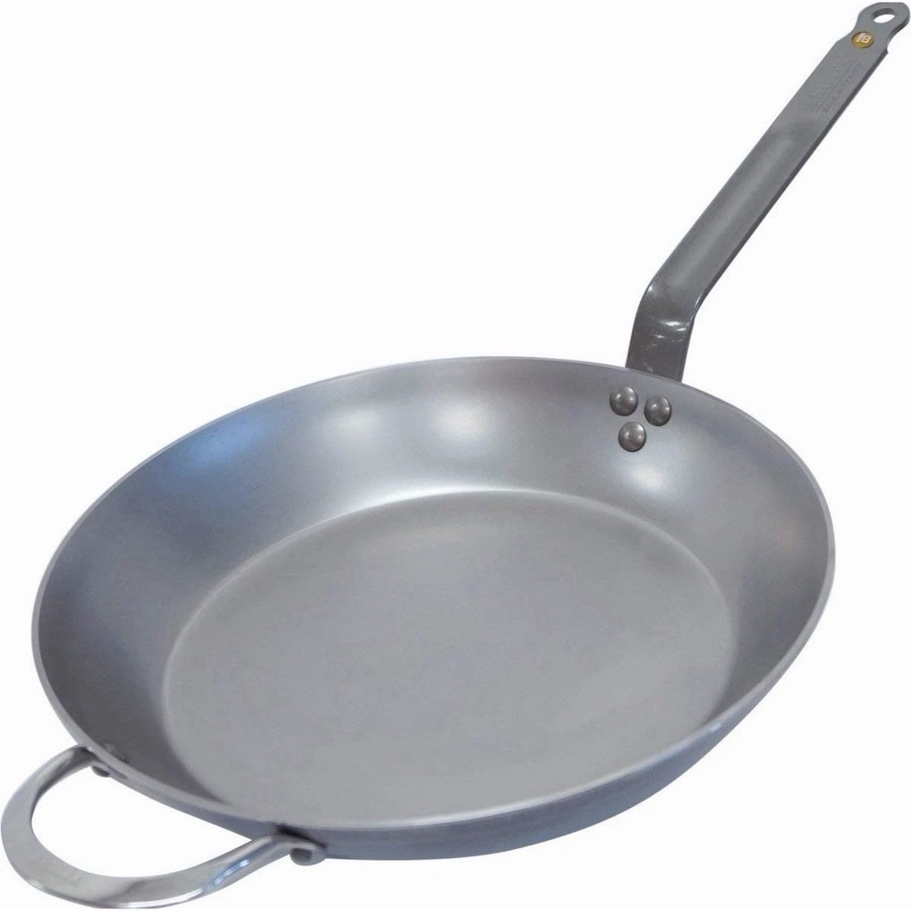 de Buyer MINERAL B Carbon Steel Fry Pan 12.5" Diameter France #179 New With Flaw